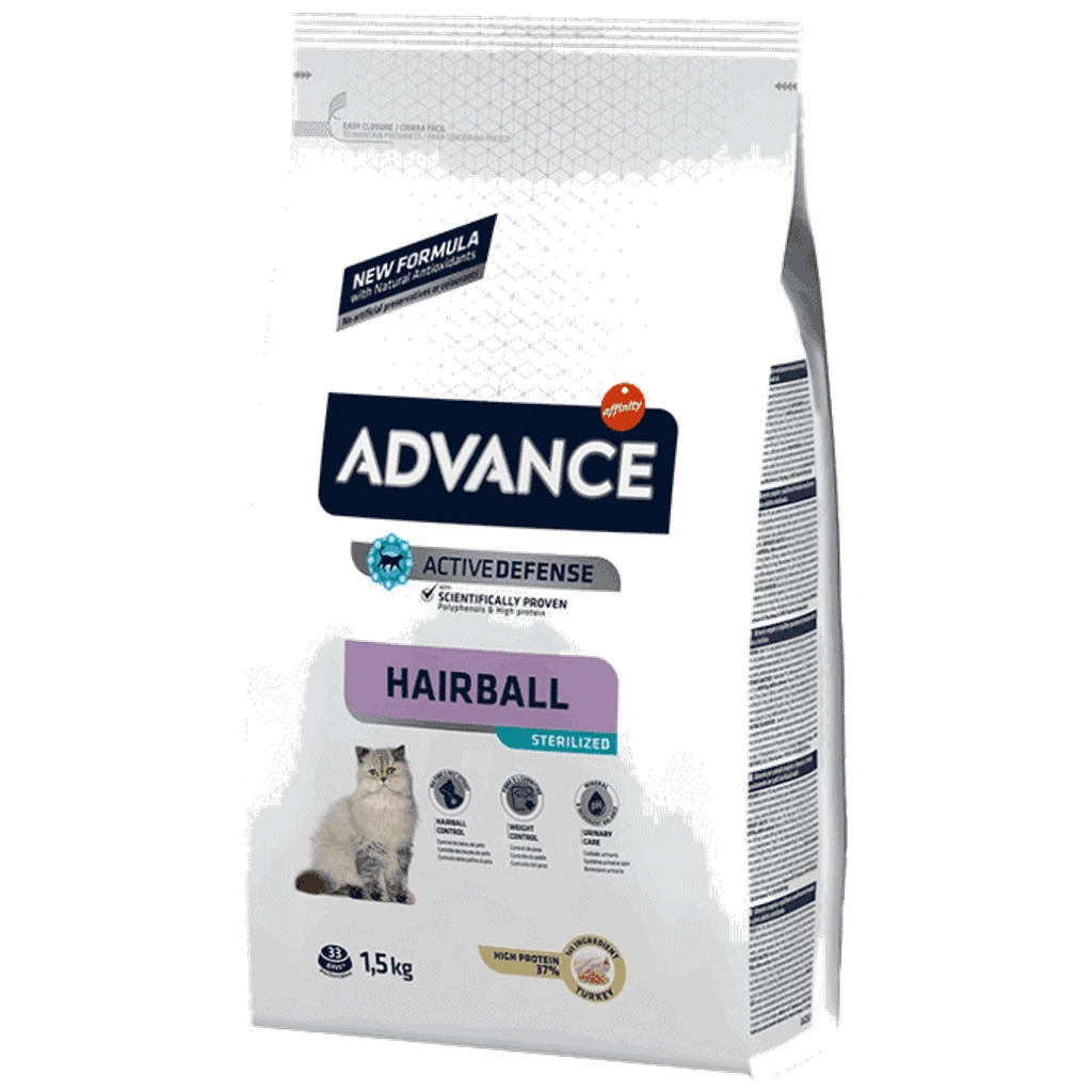Advance Hairball Ćuretina i Pirinač - hrana za mačke protiv grudvica, 1.5 kg