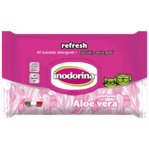 Inodorina Refresh Aloe Vera - vlažne maramice za pse i mačke, 40 kom