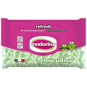Inodorina Refresh Chlorhexidine - antiseptičke vlažne maramice za pse i mačke, 40 kom