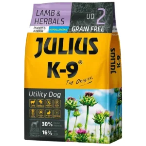 Julius K9 Grain Free Puppy & Junior - jagnjetina i bilje, hrana za pse, 10 kg