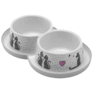 Moderna Trendy Dinner Double Cats in Love - dupla posuda za hranu i vodu
