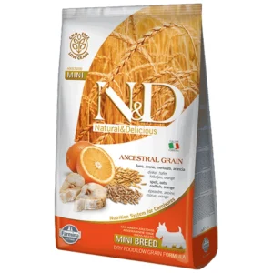 N&D Low Grain Mini Adult - hrana za odrasle pse malih rasa sa bakalarom i pomorandžom, 7 kg
