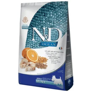 N&D Ocean Mini Adult - hrana za odrasle pse malih rasa, pomorandža i bakalar