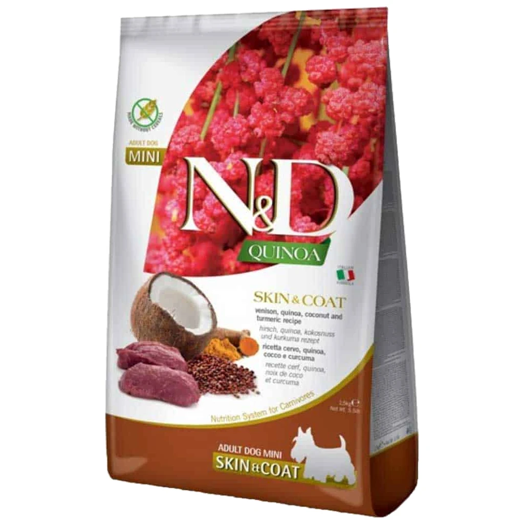 N&D Quinoa Skin and Coat Mini Srnetina, Kokos i Kurkuma - hrana za pse malih rasa