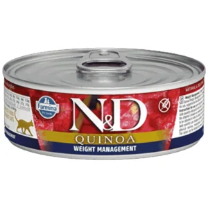 N&D Quinoa Weight Management - vlažna hrana za mačke za kontrolu telesne težine sa kinoom i jagnjetinom, 70 g