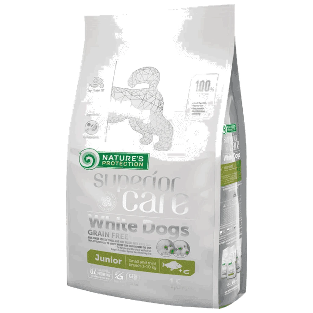 Nature's Protection SC Mini Junior - hrana za mlade pse malih rasa sa belom ribom i račićima, 1.5 kg