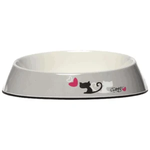 Rogz Melamin Grey Heart Tails - melaminska posuda za mačke, 200 ml