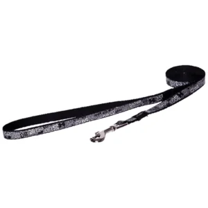 Rogz Trendy Black Bones - reflektujući povodac za pse, veličina M