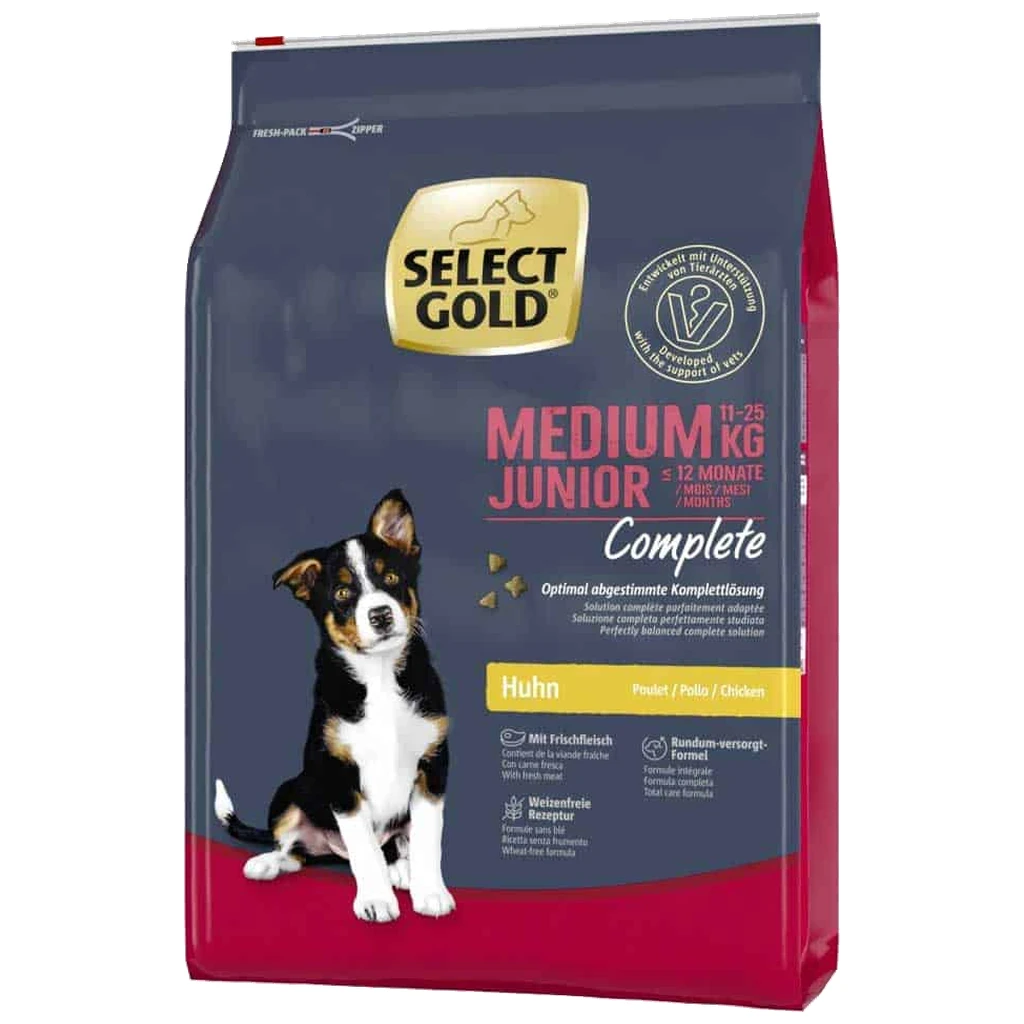 Select Gold Complete Medium Junior piletina - hrana za štence srednjih rasa, 12 kg